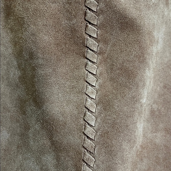 Haute Hippie | Tan Suede/Leather Festival Hobo Bag w/ Matching Mini Bag - Picture 8 of 17